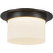 Mineral 2 Light 11.13 inch Urban Bronze and Matte Opal Glass Flush Mount Ceiling Light in Opal Glass Shade