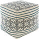 Tanya 18 inch Ivory/Cream/Blue Pouf