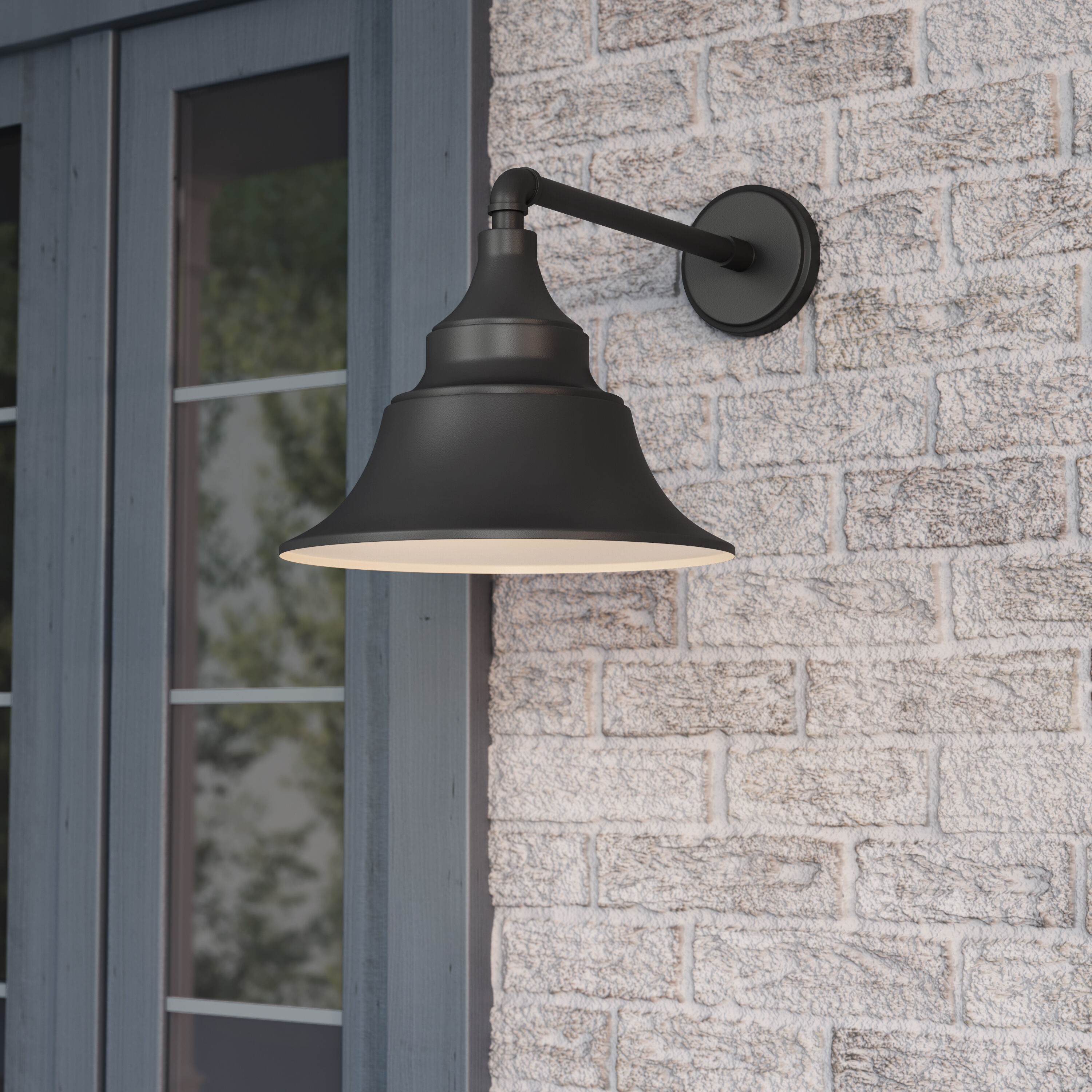 Varnel 1 Light 12.5 inch Powder Coated Black Outdoor Wall Sconce