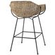 Nusa 32.5 inch Natural Rattan & Black Steel Counter Stool