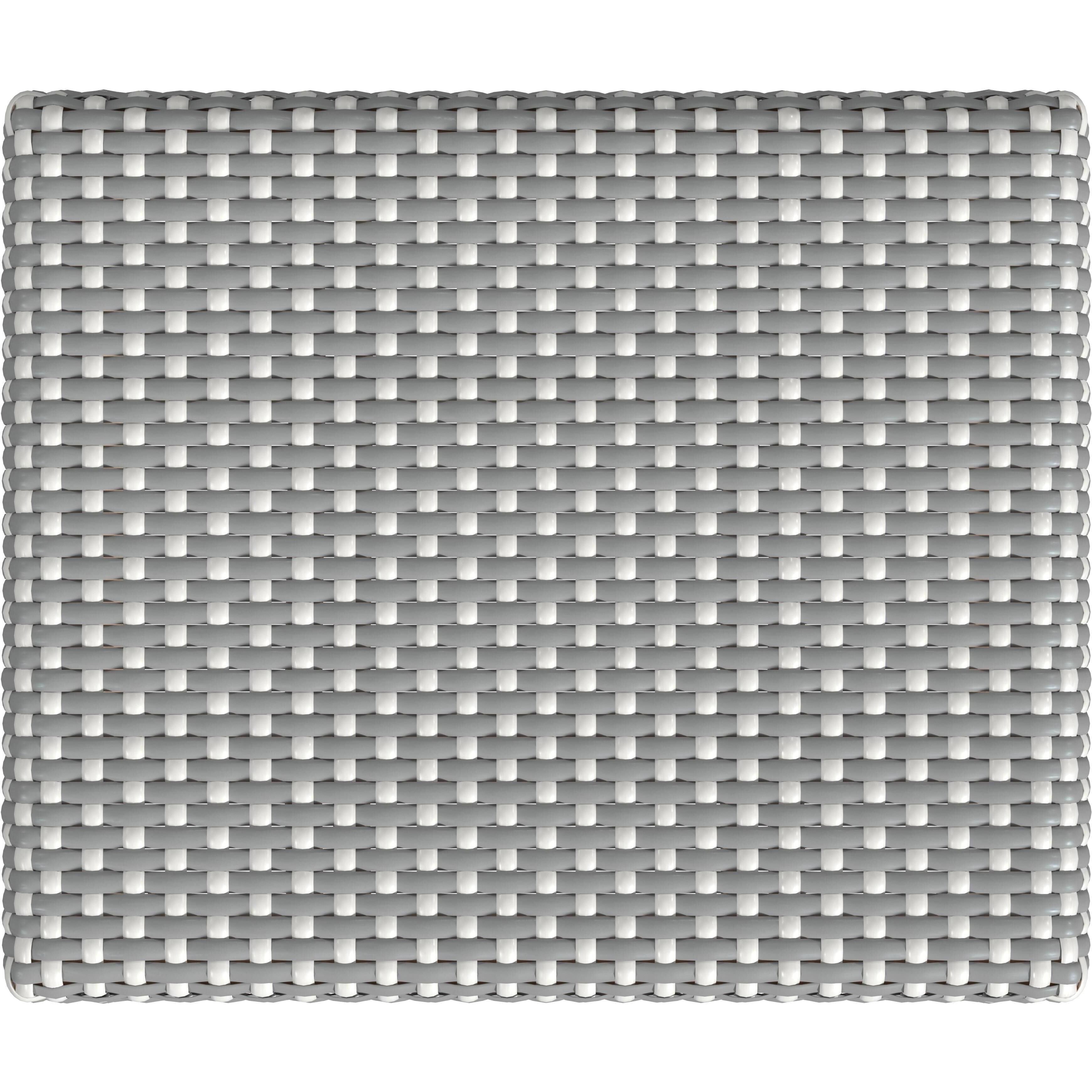 Robias Rectangular Rattan 30" Bar Stool in White and Gray Dot