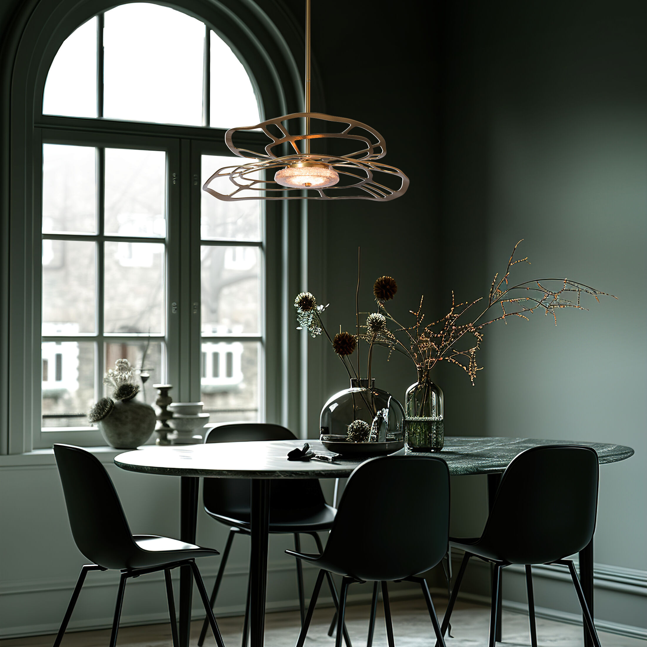 Muse LED 30.6 inch Modern Brass Pendant Ceiling Light