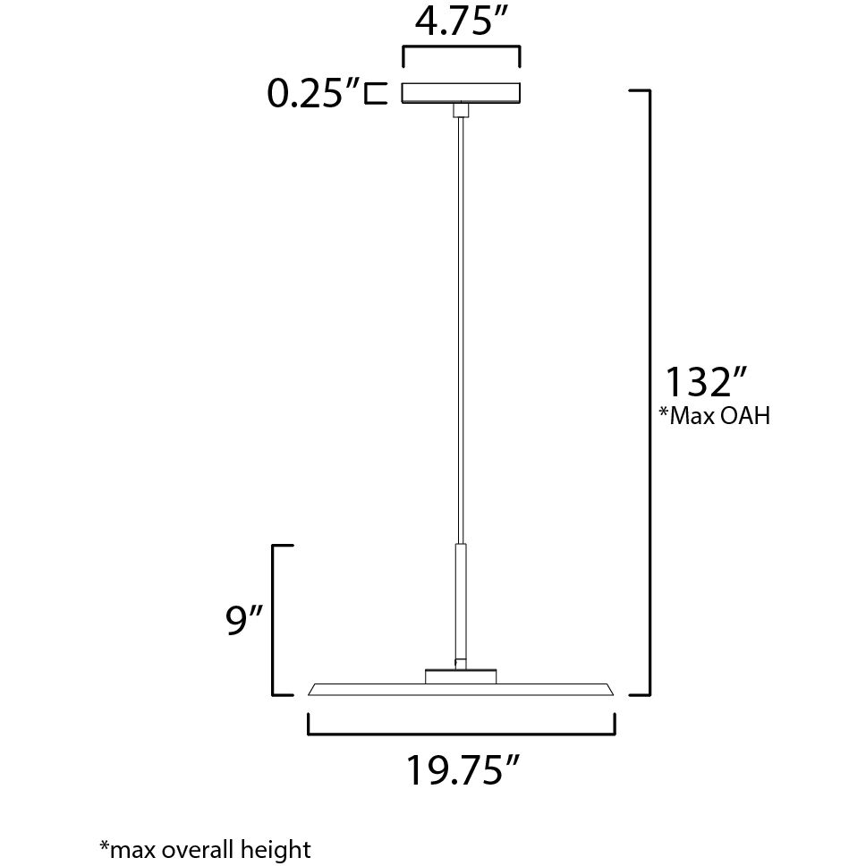 Berliner LED 19.75 inch Black Single Pendant Ceiling Light