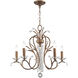Serafina 5 Light 26 inch Hand Applied Venetian Golden Bronze Chandelier Ceiling Light