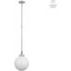 Chapman & Myers Parkington LED 10 inch Polished Nickel Globe Pendant Ceiling Light