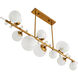 Troon 12 Light 56 inch Antique Brass Linear Chandelier Ceiling Light