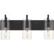 Auralume Press LED 24 inch Matte Black and Clear Bath Vanity Light Wall Light