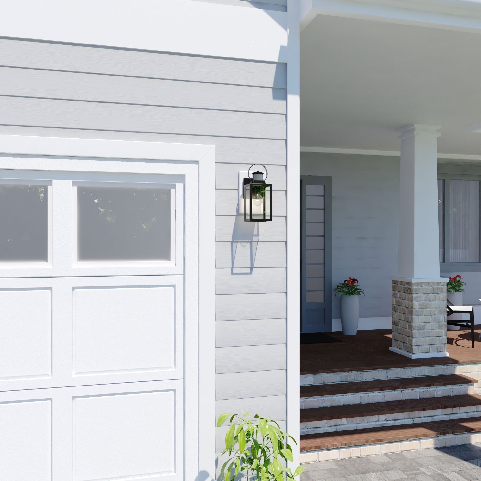 Medinah Textured Black Outdoor Motion Sensor