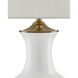 Lilou 31.5 inch 150 watt White and Antique Brass Table Lamp Portable Light
