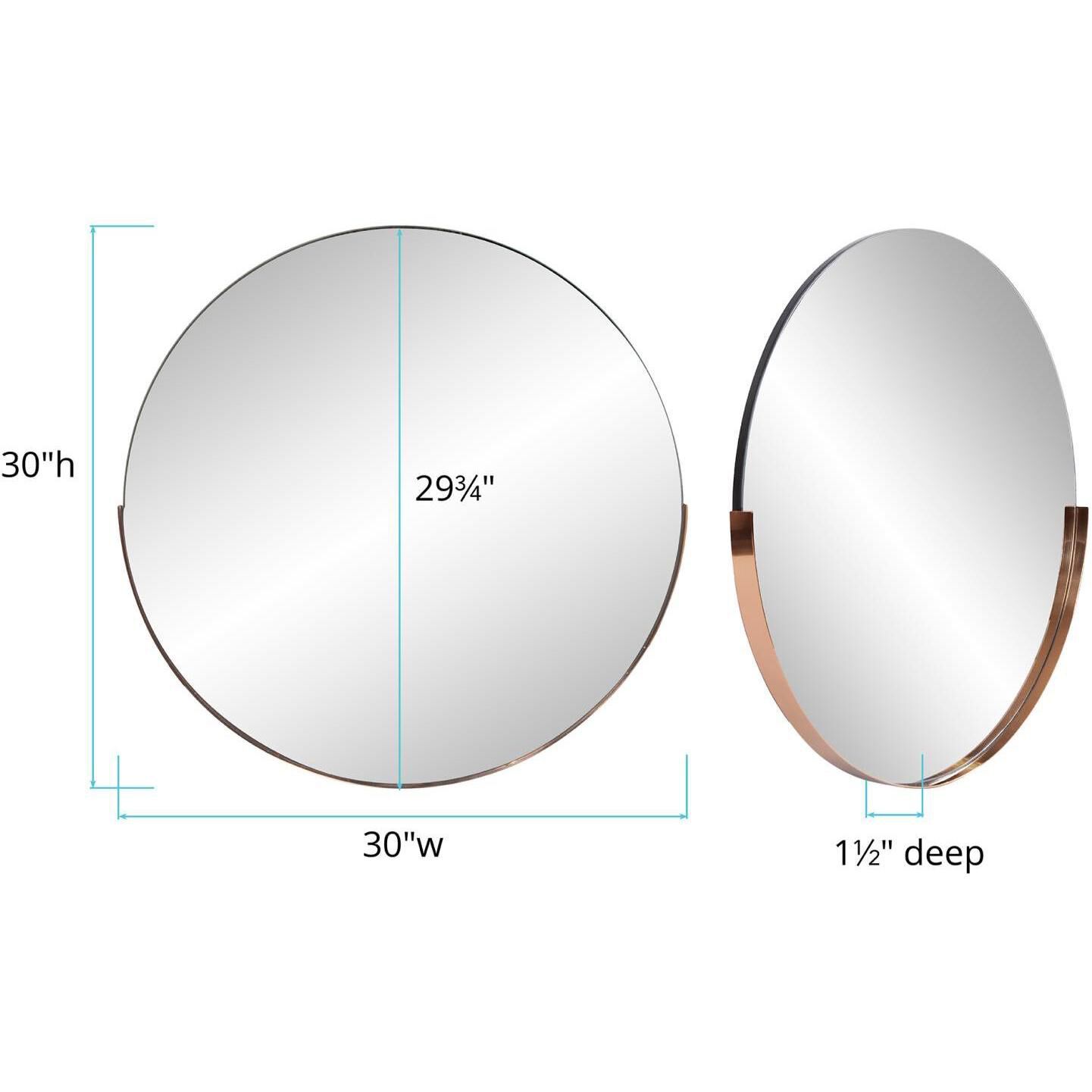 Dante 30 X 30 inch Polished Rose Gold Wall Mirror