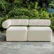 Bolster Back Java Black and Oyster White Armless Outdoor Sofa