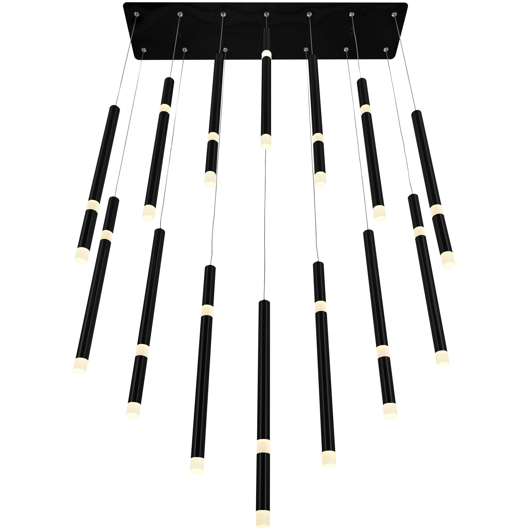 Flute LED 7 inch Black Chandelier Ceiling Light