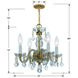 Traditional Crystal 4 Light 15 inch Polished Brass Mini Chandelier Ceiling Light in Clear Swarovski Strass