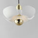 Poppy LED 11.75 inch White and Satin Brass Single Pendant Ceiling Light