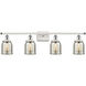 Ballston Urban Bell 4 Light 36 inch White and Polished Chrome Bath Vanity Light Wall Light in Silver Plated Mercury Glass