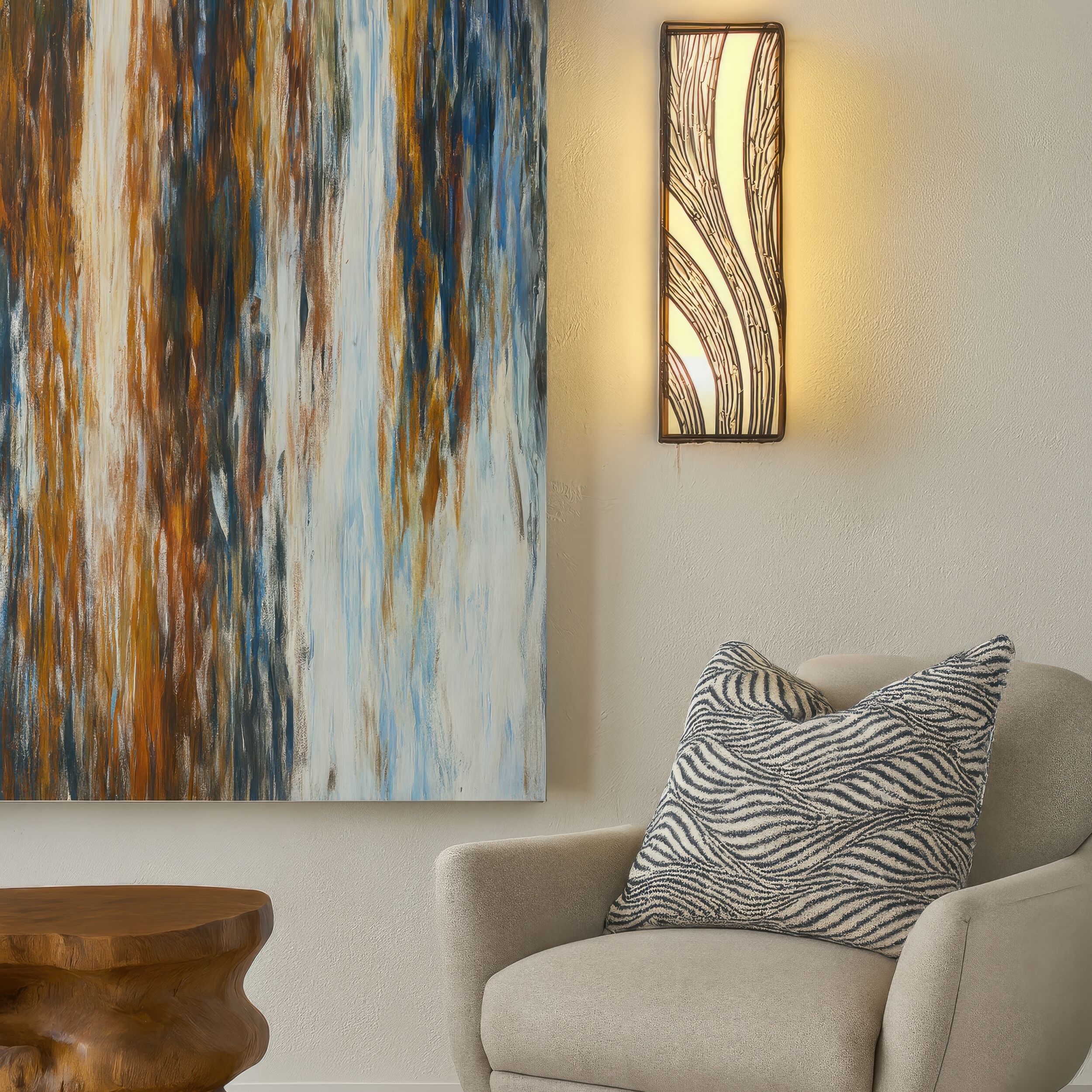 Flow 3 Light 6.5 inch Hammered Ore Wall Sconce Wall Light