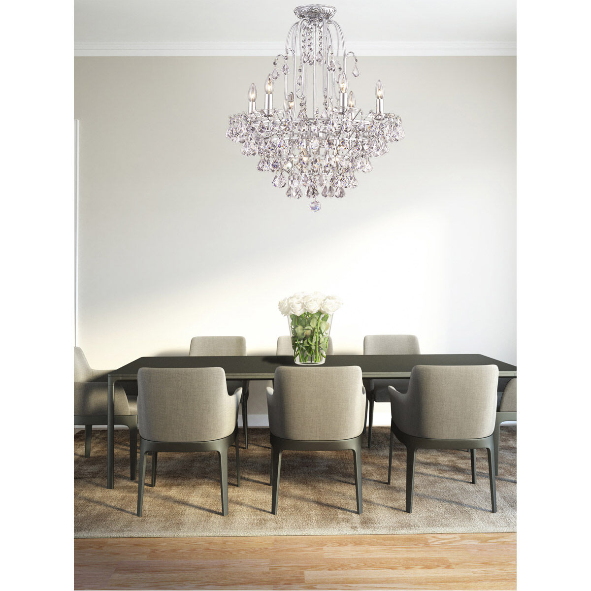 Tennyson 9 Light 25 inch Polished Chrome Crystal Chandelier Ceiling Light