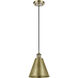 Ballston Cone LED 8 inch Antique Brass Mini Pendant Ceiling Light