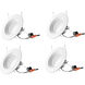 Rn615 Series LED Matte White Retrofit Recessed Light, Pack of 4