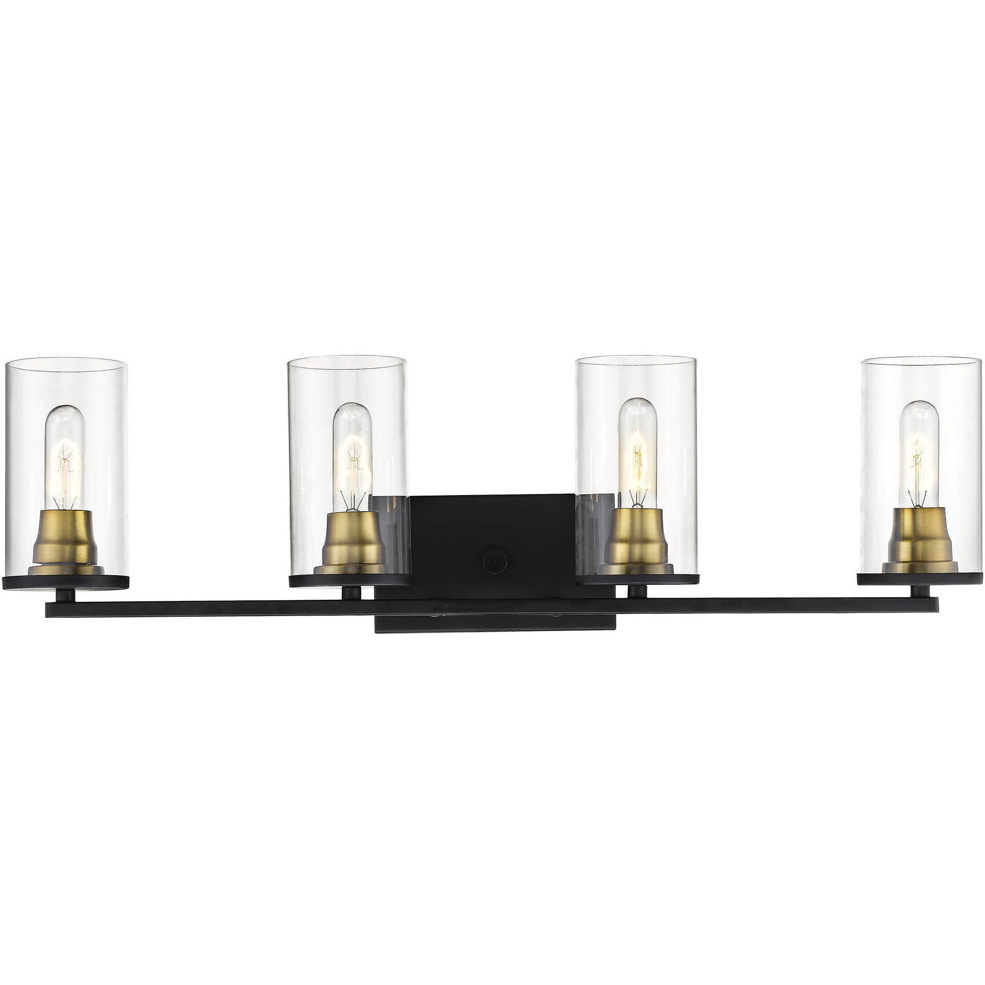 Pasadena 4 Light 31.75 inch Matte Black/Heirloom Bronze Bathroom Vanity Light Wall Light