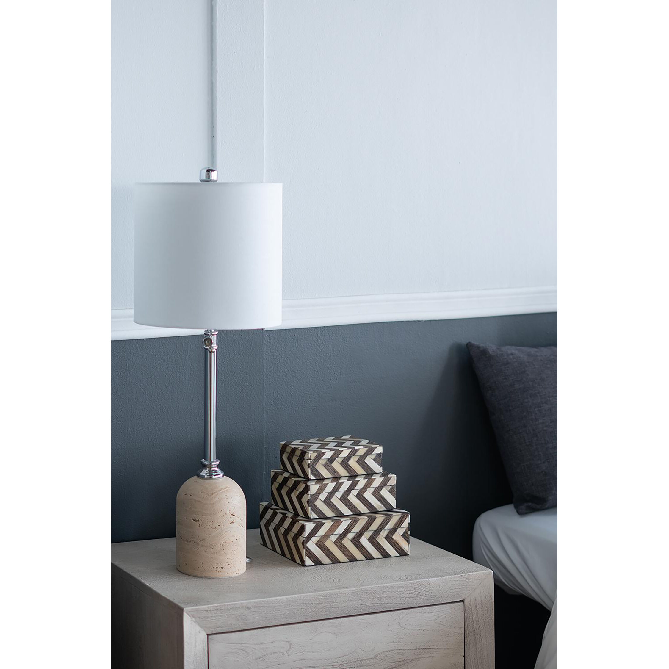 Zig Zag 4 inch Brown/White Decorative Box