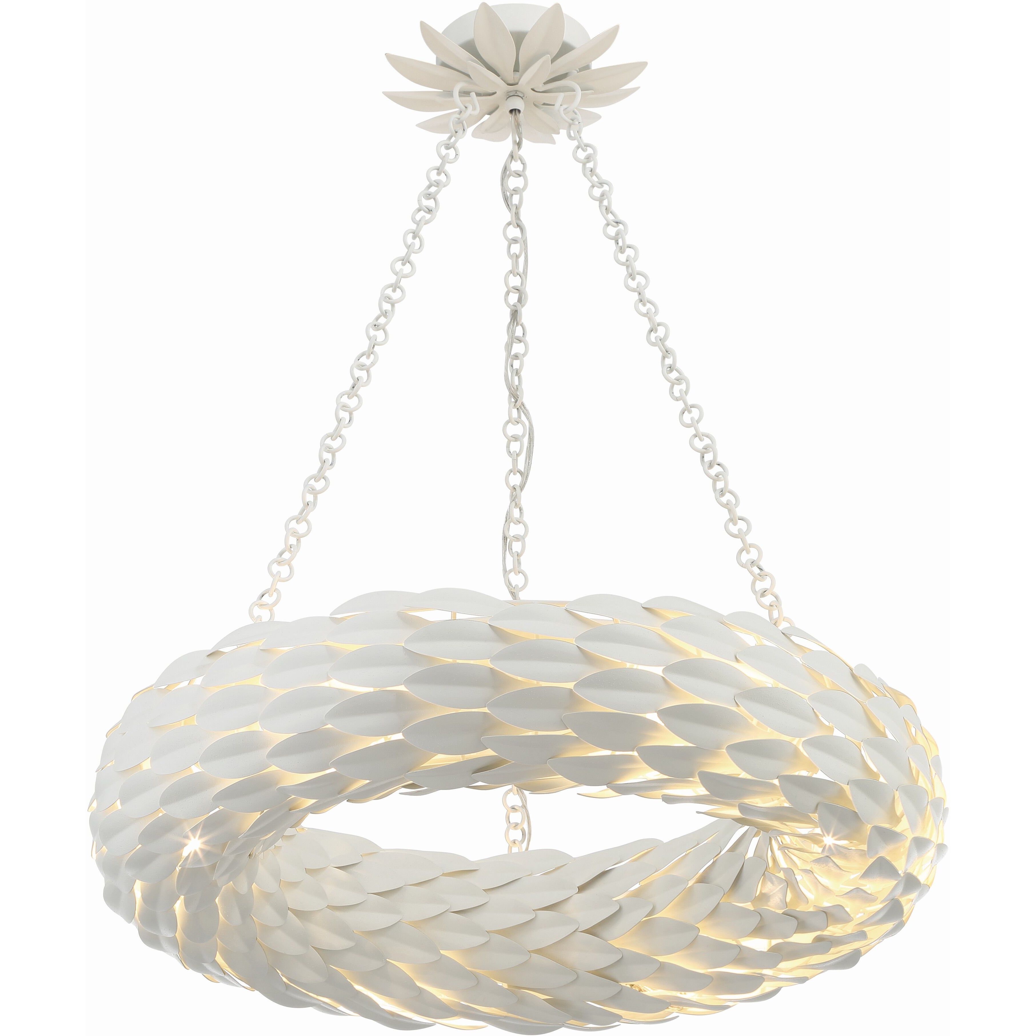 Broche 6 Light 24 inch Matte White Chandelier Ceiling Light