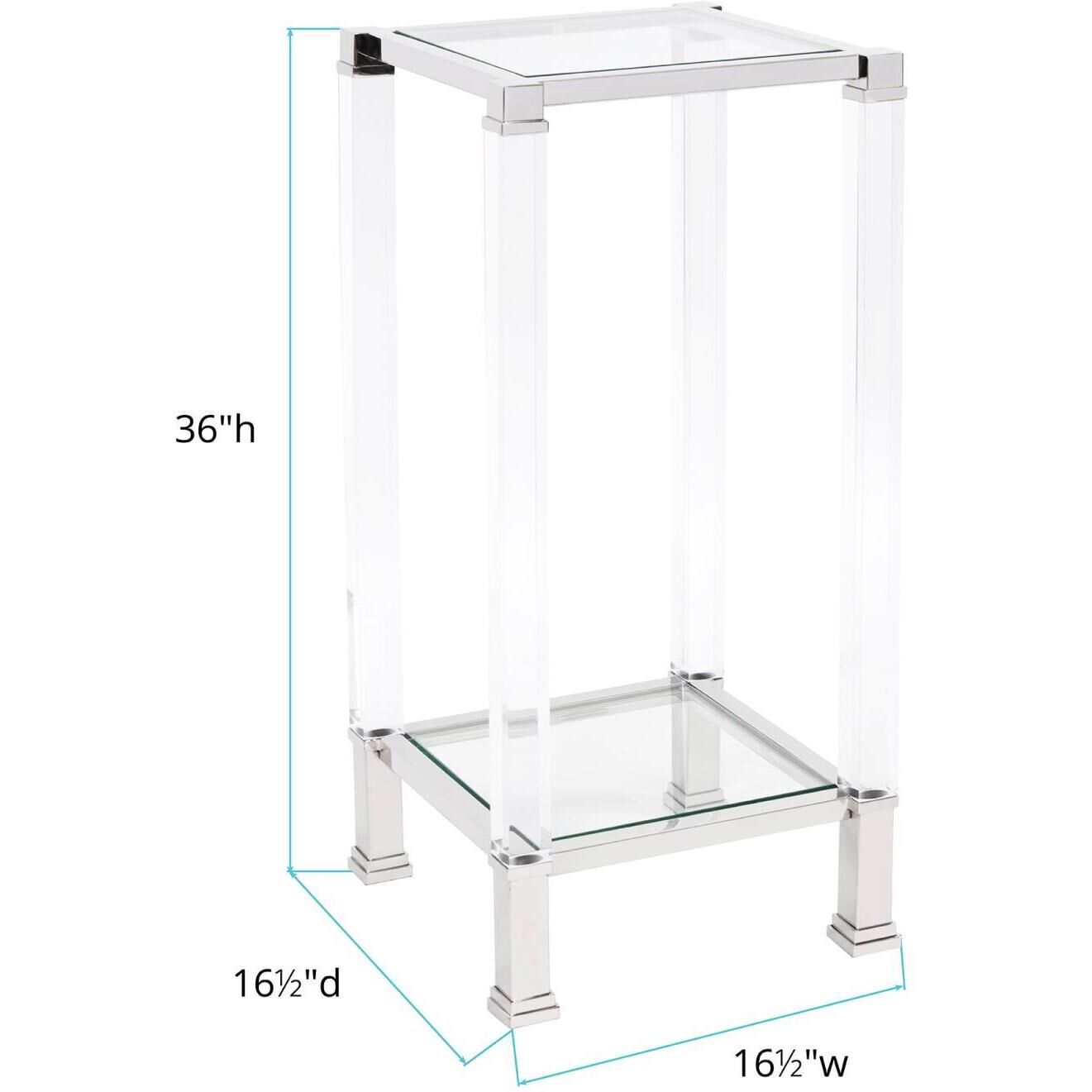 Clare 35.5 X 15 inch Silver Pedestal Table
