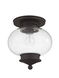 Harbor 1 Light 10 inch Bronze Semi-Flush Mount Ceiling Light