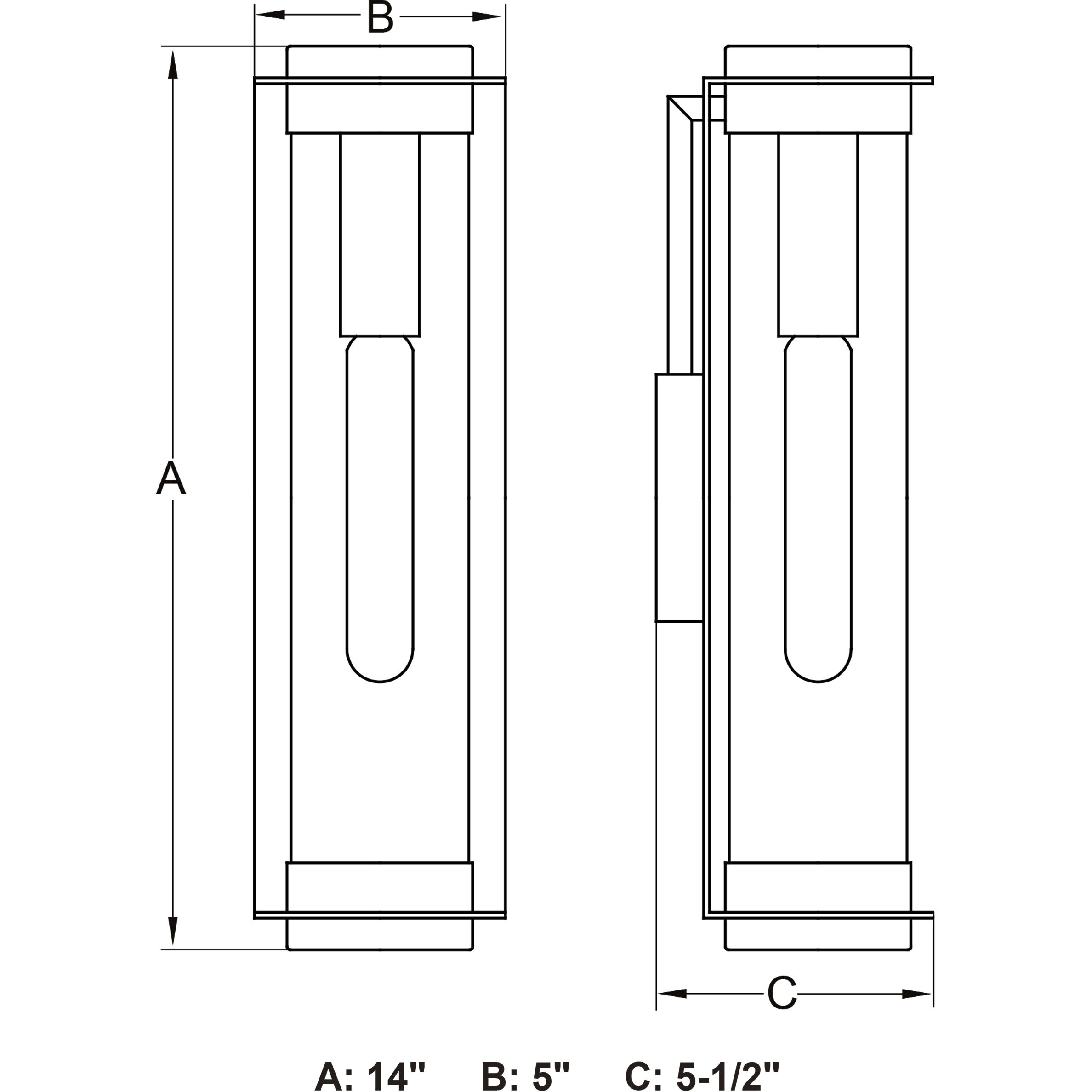 Brighton Park LED 14 inch Textured Black Outdoor Wall
