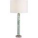 Jameis 31 inch 150 watt Blue Green and White Marbled Glaze and Antique Brass and Clear Crystal Table Lamp Portable Light