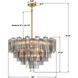 Addis 16 Light 32 inch Aged Brass Chandelier Ceiling Light in Tronchi Glass Smoke