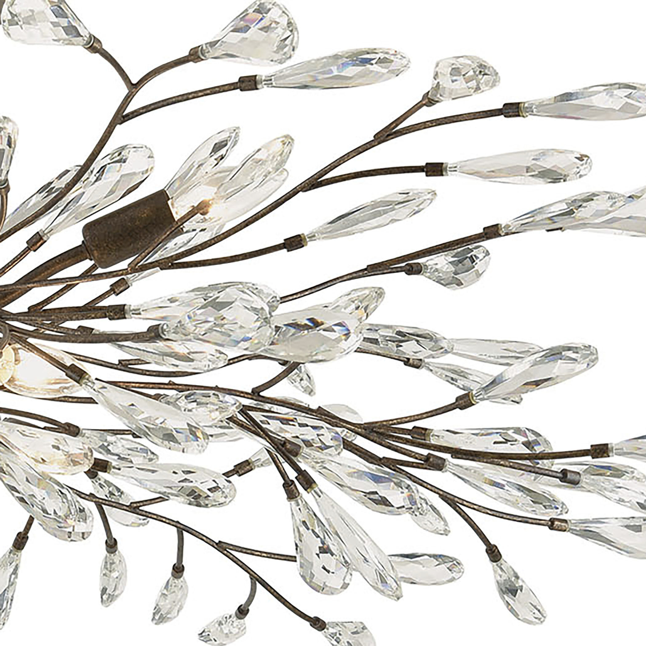 Crislett 6 Light 41 inch Sunglow Bronze Semi Flush Mount Ceiling Light