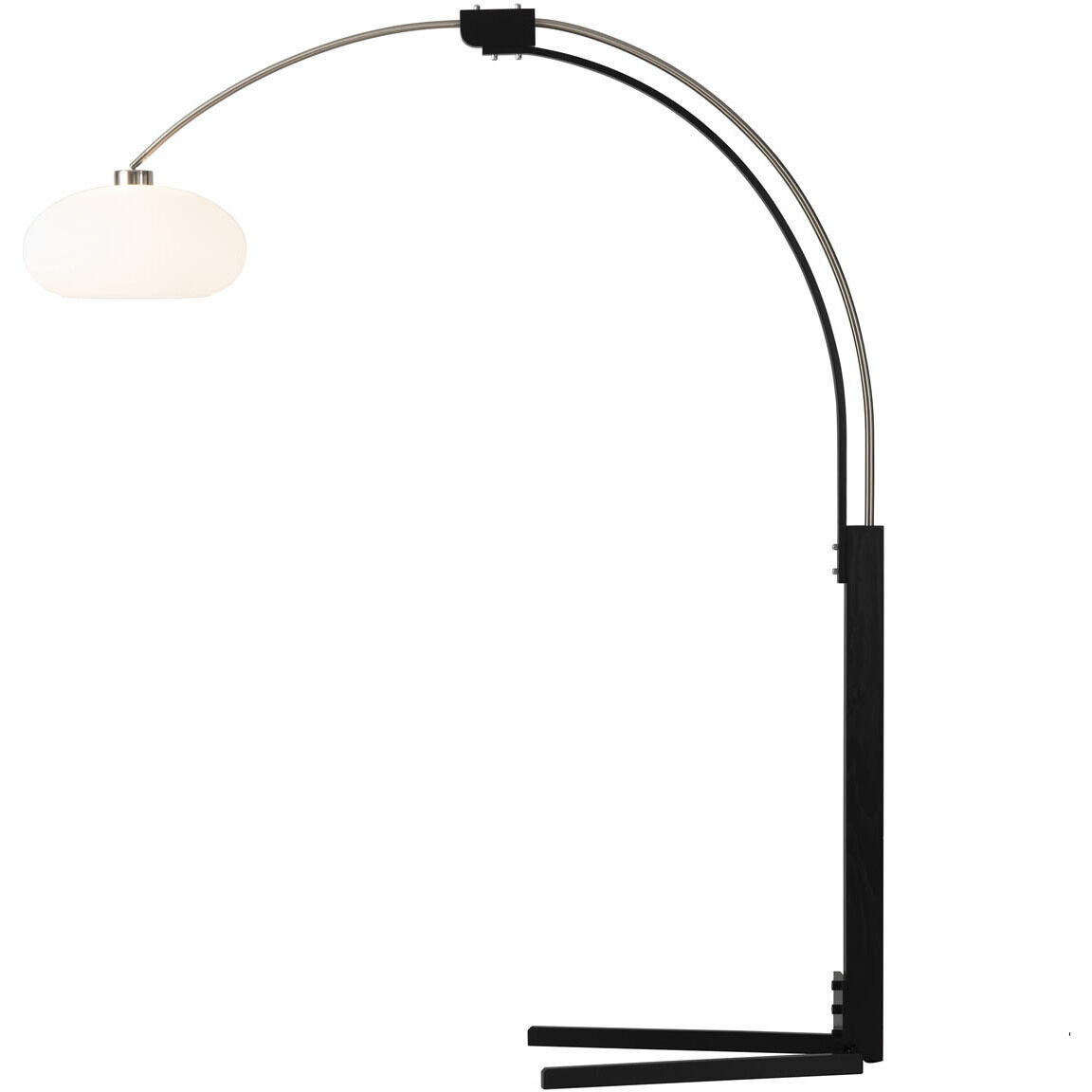Morelli 85 inch 100.00 watt Satin Nickel and Black Arc Floor Lamp Portable Light