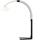 Morelli 85 inch 100.00 watt Satin Nickel and Black Arc Floor Lamp Portable Light