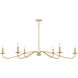 Stella 6 Light 62 inch Natural Brass Chandelier Ceiling Light