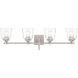 Antonia 4 Light 35 inch Brushed Nickel Bath Vanity Light Wall Light