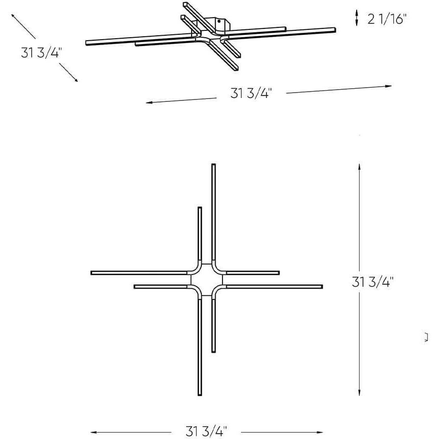 Stellar Flushmount LED 31.75 inch Black Flushmount Ceiling Light, Indoor