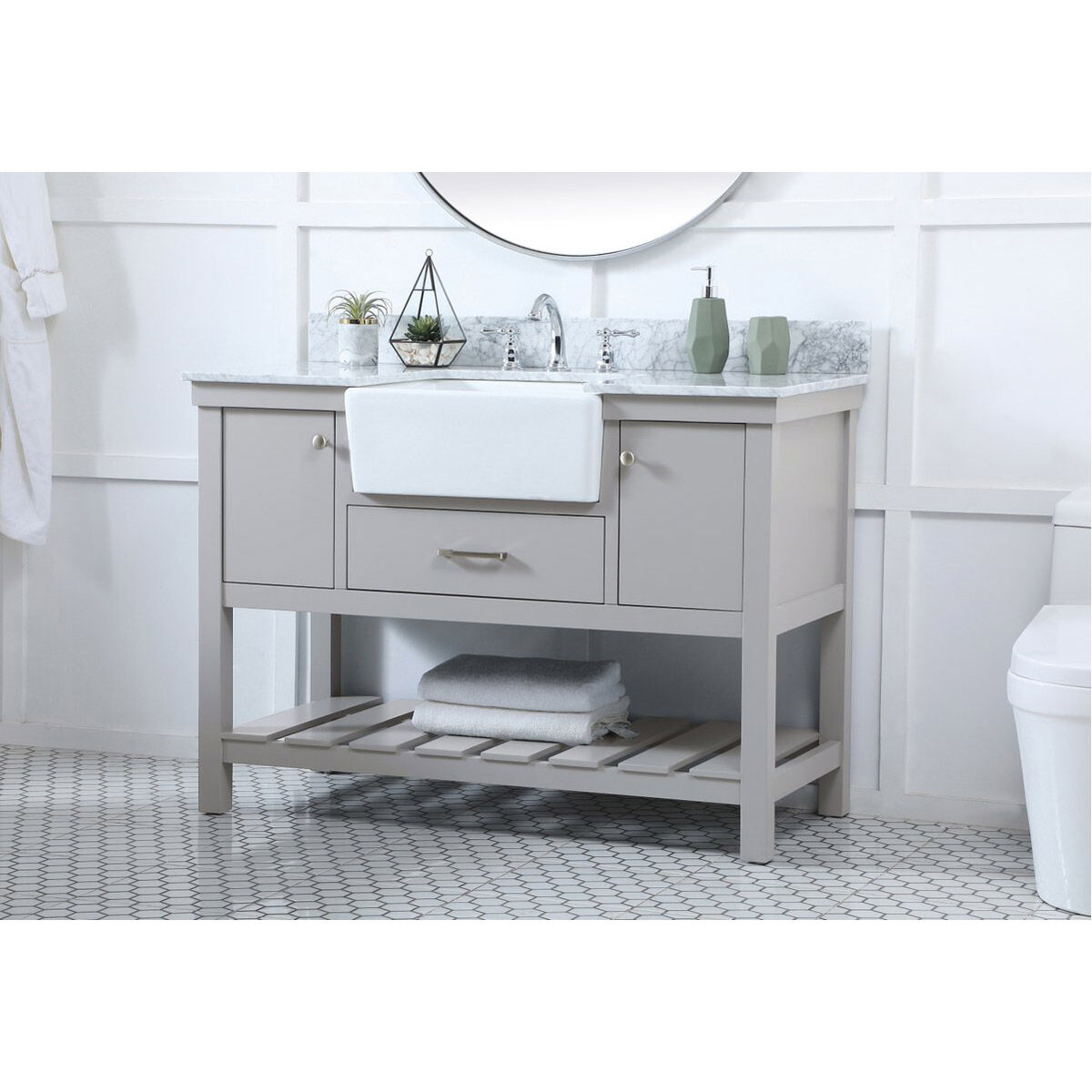 Clement 48 X 22 X 34.13 inch Grey Bathroom Vanity Cabinet