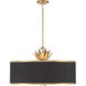 Caprio 6 Light 32.63 inch Natural Brushed Brass Pendant Ceiling Light