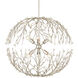 Shinju 6 Light 25.5 inch Contemporary Silver Leaf Orb Chandelier Ceiling Light, Aviva Stanoff Collection