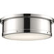 Serca 3 Light 18 inch Polished Nickel Flush Mount Ceiling Light