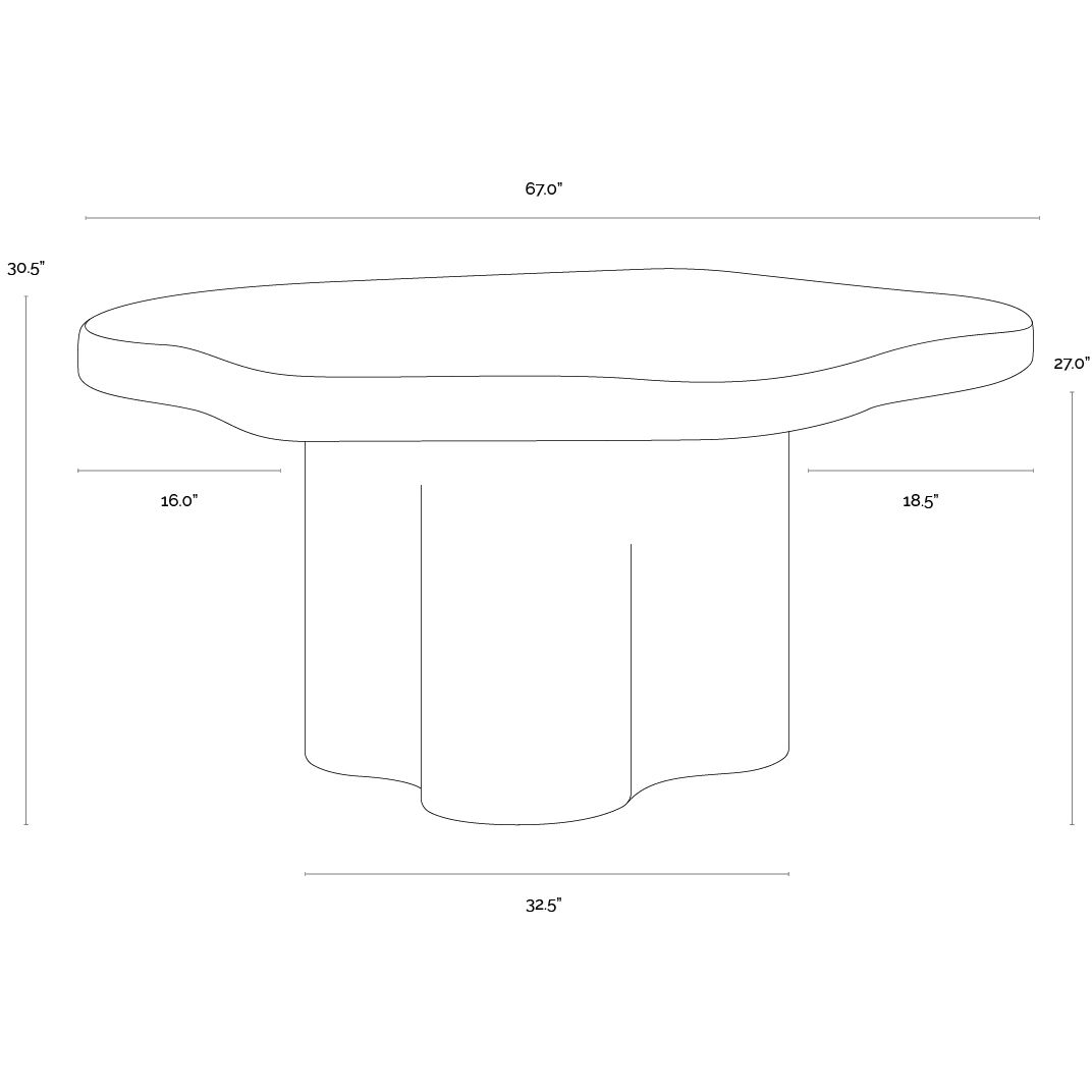 Bellona 67 X 65 inch Charcoal Black Dining Table