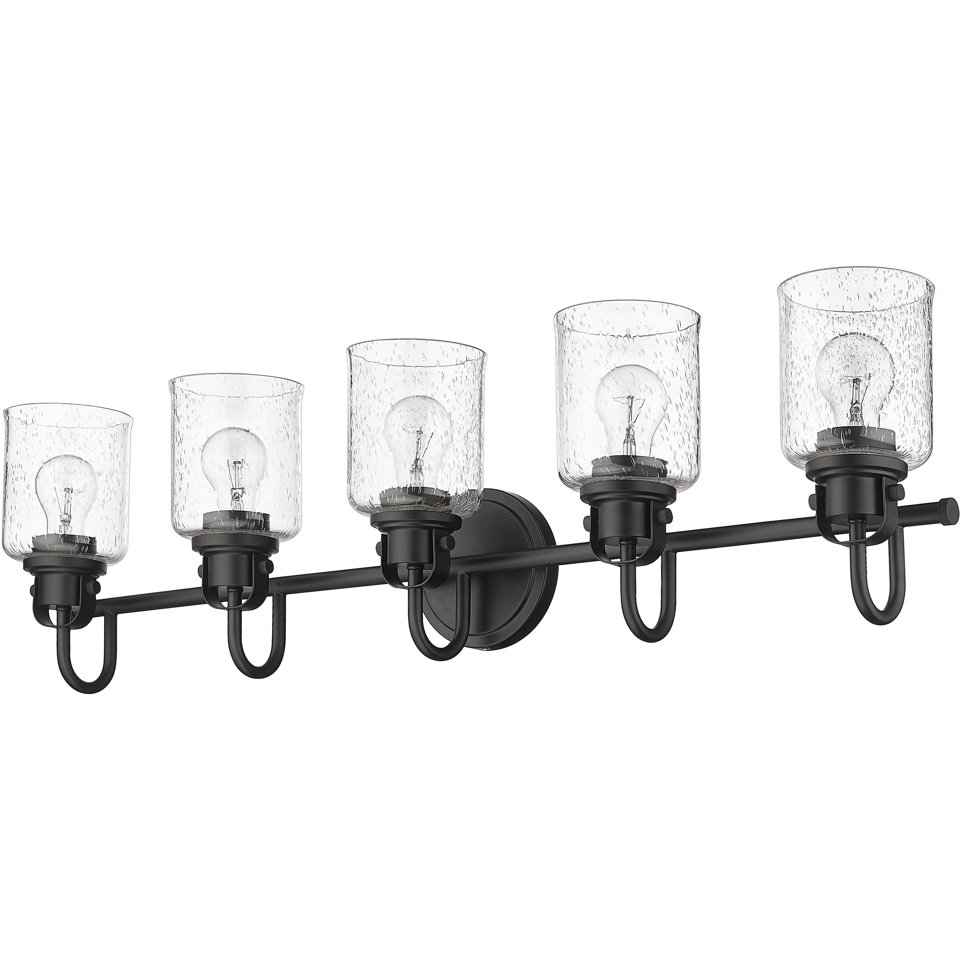 Kinsley 5 Light 35 inch Matte Black Vanity Wall Light