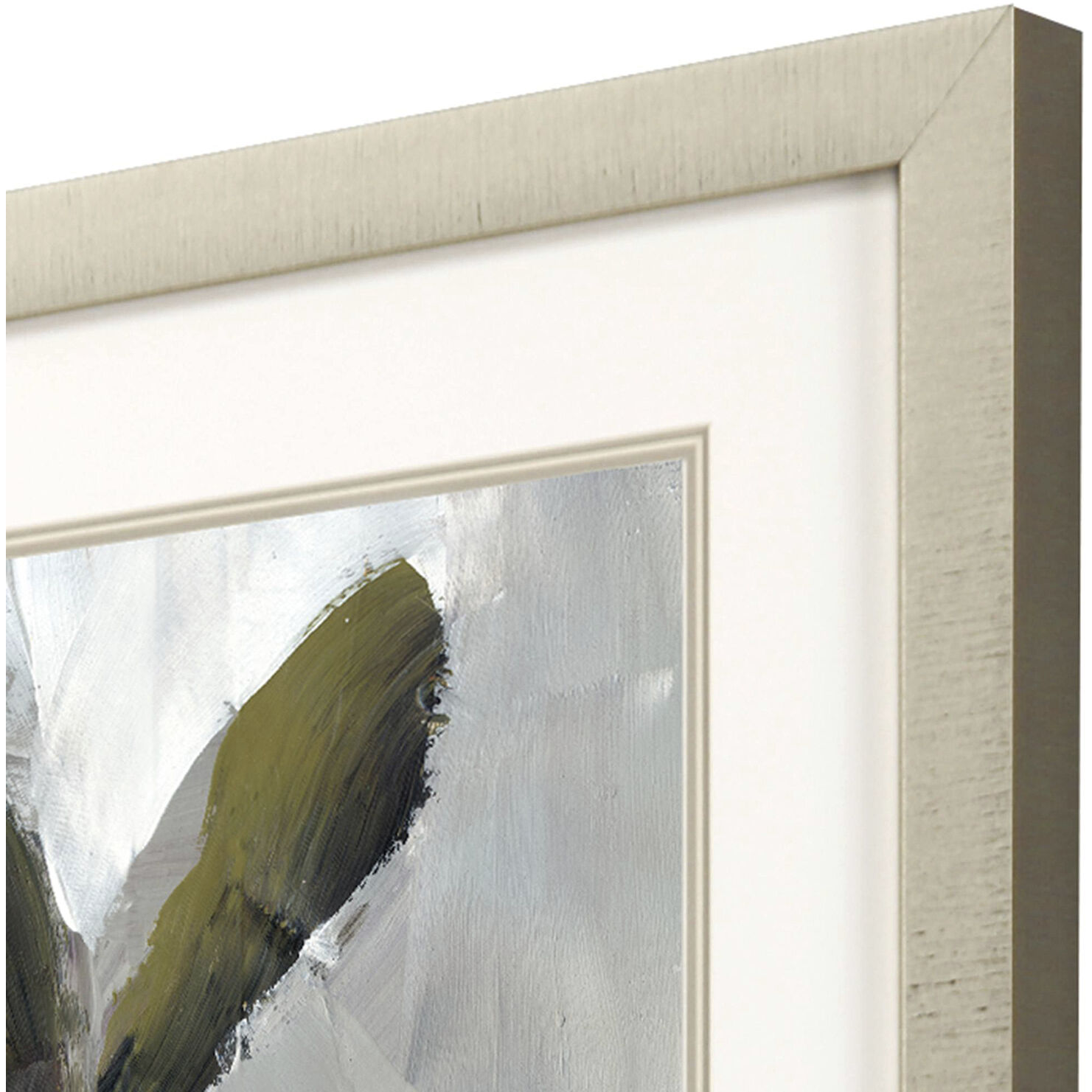 Of Clover Blue and Beige and Green and White Framed Art