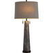 Margaret 32.25 inch Rubbed Bronze and Clear Acrylic and Beige Linen with Gray Marble Table Lamp Portable Light
