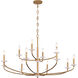Atella 12 Light 48 inch Ashen Gold Chandelier Ceiling Light