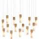 Cannula 15 Light 48 inch Vintage Brass Linear Pendant Ceiling Light