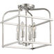 Transitional 4 Light 12 inch Polished Nickel Semi-Flush Ceiling Light
