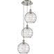 Ballston Athens Deco Swirl 3 Light 17 inch Brushed Satin Nickel Multi-Pendant Ceiling Light
