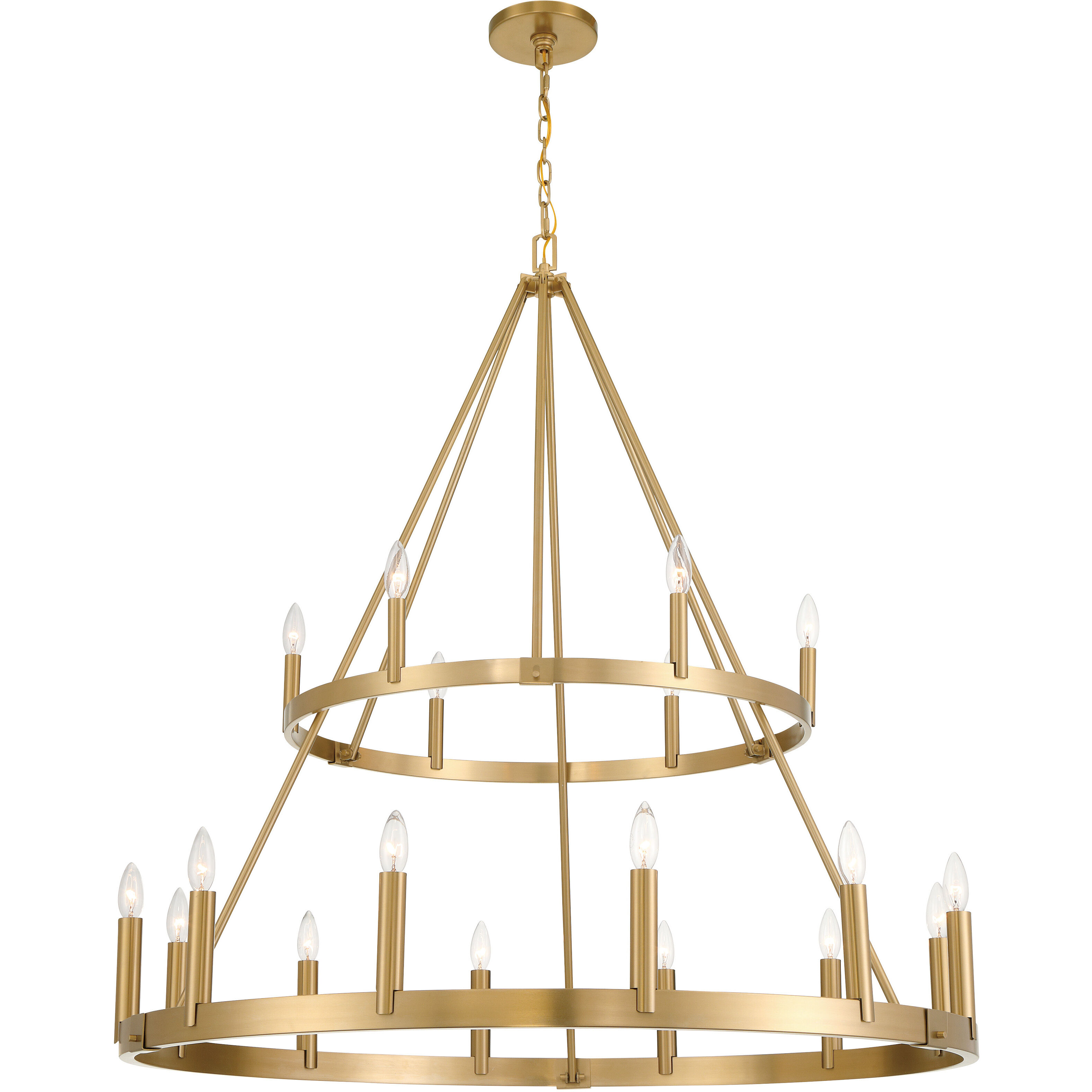 Dutton 18 Light 42.75 inch Signature Brass Chandelier Ceiling Light